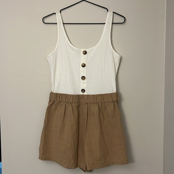 Sleeveless Cami Romper Colorblock Short Jumpsuit - Picture 2 of 10